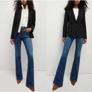 Veronica Beard Black Single-Button Tailored Blazer with Notch Lapel
